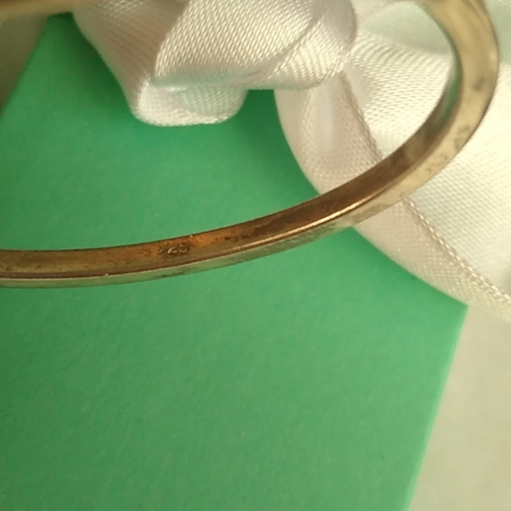 Vintage Sterling Silver 925 Baby Bracelet w/ Inlaid Flower and Butterflies